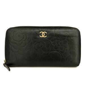Chanel Camellia Cc Logo Lambskin Zip #193706C17